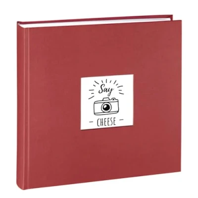 Abbildung von Hama Fotoalbum Jumbo 30x30 cm (Fotobuch mit 100 weißen Seiten, Album für 400 Fotos zum Selbstgestalten und Einkleben) bordeaux