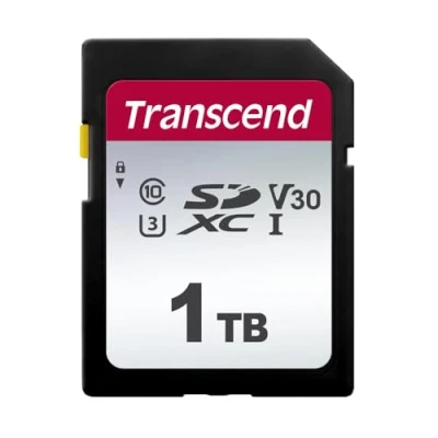 Abbildung von Transcend Highspeed 1TB SDXC Speicherkarte (für Digitalkameras; Bilder &amp; Videos; Autoradio) Class 10, UHS I U3, Video Speed V30 für 4K Ultra HD TS1TSDC300S