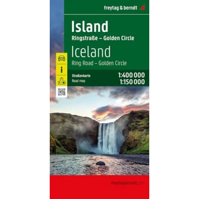 Abbildung von Island, Straßenkarte 1:400.000, freytag &amp; berndt: Ringstraße Golden Circle 1:150.000, Innenstadtpläne (freytag berndt Auto + Freizeitkarten)