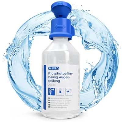 Abbildung von Augenspülung 250ml Phosphatpufferlösung Augenspülflasche Eye wash neutralisierende Augendusche sterile Augenspüllösung pH neutral Augenspülmittel Augenbad