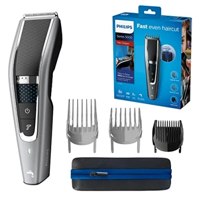 Abbildung von Philips Hair Clipper Series 5000 Haarschneider mit Trim n Flow Pro Technologie (Modell HC5650/15)
