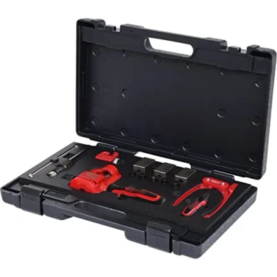 Abbildung von KS Tools 122.1290 FLAREFIX 1 Universal Bremsleitungs Bördelgerät Satz mit Hydraulik Spindel, 16 tlg