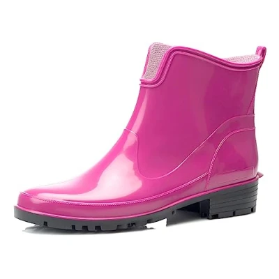 Abbildung von Ladeheid Gummistiefel Damen Kurz Wasserdicht Damenschuhe Elegant und Bequem LA 930 (Rosa, 38 EU)