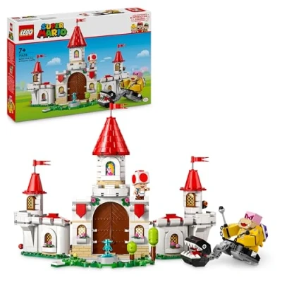 Abbildung von Lego Super Mario Showdown mit Roy beim Pilz Palast, Abenteuer Spielset Nintendo Charakteren, Geschenk für Mädchen, Jungen und Gamer ab 7 Jahren 71435
