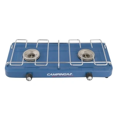 Abbildung von Campingaz Base Camp kompakter Outdoor Campingkocher, Gaskocher 2 flammig, Tischkocher 3.200 Watt, Blau ,Einheitsgröße
