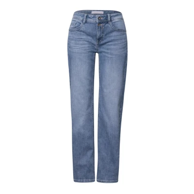 Abbildung von STREET ONE Damen 3715672 Straight Leg Jeans, Authentic mid Blue Washed, 27W x 28L