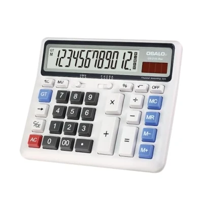 Abbildung von Tischrechner Buchhaltung Extra großes LCD Display Große Taste Taschenrechner 12 stelliger elektronischer Solar (OS 2135)