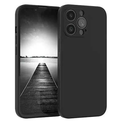 Abbildung von EAZY Case Silikonhülle für iPhone 13 Pro Hülle Silikon Schwarz stoßfeste Handyhülle Schutzhülle mit Kameraschutz Dünn Premium Schutz Cover TPU Phone Bumper in Matt