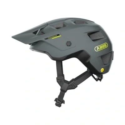 Abbildung von ABUS MTB Helm MoDrop MIPS robuster Fahrradhelm mit Aufprallschutz für Mountainbiker individuelle Passform Unisex Grau Matt, Größe: L (57 61 cm)