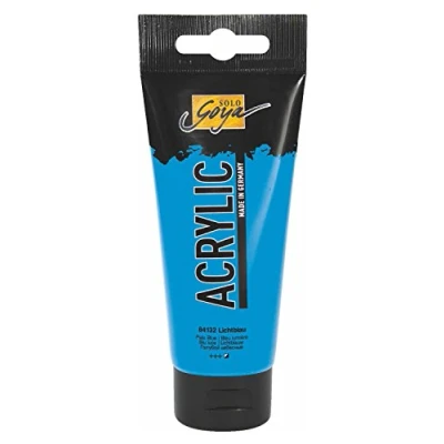 Abbildung von KREUL 84132 Solo Goya Acrylic, 100 ml Tube in lichtblau, cremige vielseitig einsetzbare Acrylfarbe Studienqualität, auf Wasserbasis, schnell und matt trocknend, gut deckend, wasserfest