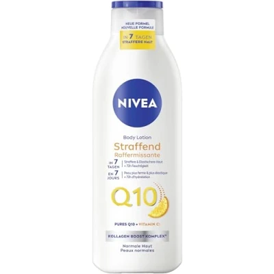 Abbildung von NIVEA Body Lotion Q10 Straffend + Vitamin C, Milk für straffere Haut &amp; verbesserte Elastizität in 7 Tagen, Körpercreme mit purem und C (250 ml)
