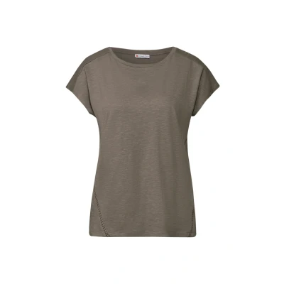 Abbildung von Street One MIT Details Tshirt print, Damen, Größe: 36, Braun