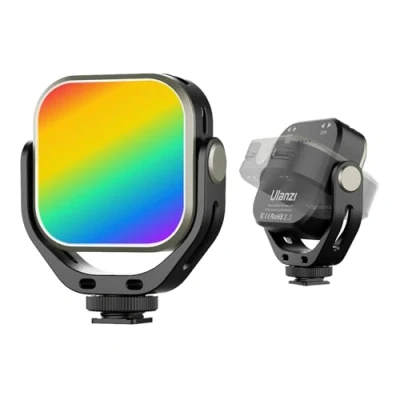 Abbildung von ULANZI VL66 RGB LED Video Licht Drehbar, Wiederaufladbar 2000mAh Eingebauter Akku, 2500 6500K CRI95+ Dimmbar Mini Portable Licht, Ultra Helle Foto Beleuchtung Fülllampe für DSLR Kamera Camcorder