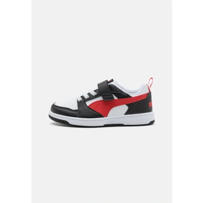 Abbildung von Puma Rebound V6 Unisex Sneaker low für Kinder, Größe: 30, White/for all time red/black Schuhe