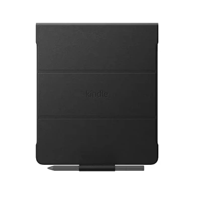 Abbildung von Amazon Kindle Scribe Klapphülle mit magnetischer Befestigung schlankes, leichtes Design (nur geeignet für Scribe), Leder, schwarz