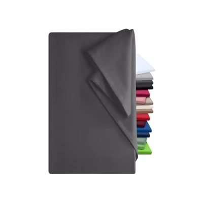 Abbildung von npluseins Bettlaken 150x250cm Leintuch ohne Gummizug Tuch ist ideal für Terrasse Camping und Tischtuch Wohnmobil Laken Betttuch 100% Baumwolle, ca. 150 x 250 cm, anthrazit