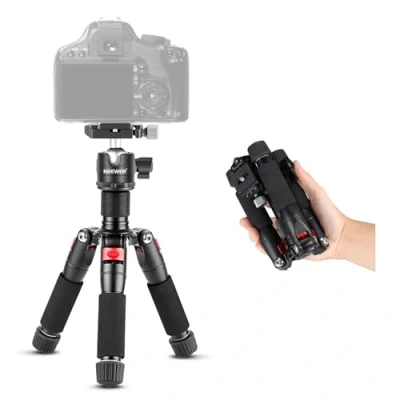 Abbildung von NEEWER Mini Stativ für Kamera mit 360Kugelkopf Aluminiumlegierung 20&quot;/ 50cm 1/4&quot; Arca Type QR Plate,tragbares Desktop Reisestativ DSLR Video Camcorder, maximale Belastung: 11lb/5kg
