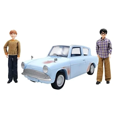 Abbildung von Mattel Harry Potter und Ron Weasley im fliegenden Auto, Spielset mit 2 Puppen 1 Spielzeugauto, Spielzeug für Kinder ab 6 Jahren, HHX03