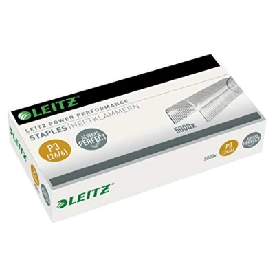 Abbildung von Leitz Power Performance Heftklammern P3 (26/6), 5000 Stück, Verzinkt, 55721000