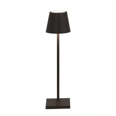 Abbildung von Zafferano, Poldina Micro Lampe, Kabellose, Wiederaufladbare Tischlampe mit Touch Control, Geeignet für Wohnzimmer und Außenbereich, Dimmer, 2200 3000 K, Höhe 27,5 cm, Farbe Schwarz