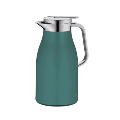 Abbildung von alfi SKYLINE 1,0l, boho green, Edelstahl Isolierkanne mit hygienischem Hartglaseinsatz, Drehverschluss bequemer Drucktaste, ergonomischer Griff, ideal als Kaffeekanne, Teekanne, BPA frei