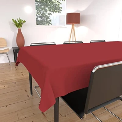 Abbildung von Soleil d&#039;ocre Tischdecke mit Fleckschutz eckig 140x240 cm ALIX rot