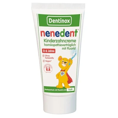 Abbildung von nenedent® Kinderzahncreme homöopathieverträglich mit Fluorid Sanfte Pflege für starken Schutz 500 ppm frei von Ätherischen Ölen, 1x 50ml