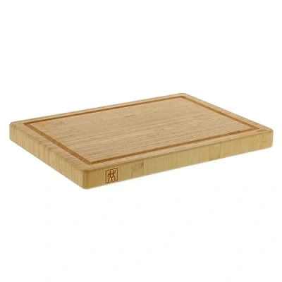 Abbildung von ZWILLING Schneidbrett aus massiven Bambusholz mit Saftrille, beidseitig nutzbar, mittel, 36 x 26 cm, Braun