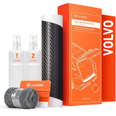 Abbildung von Luxshield Ladekantenschutz Folie für Volvo EX30 416 I 2023 2025 Stoßstangenschutz, Kratzschutz, Lackschutzfolie Carbon Schwarz