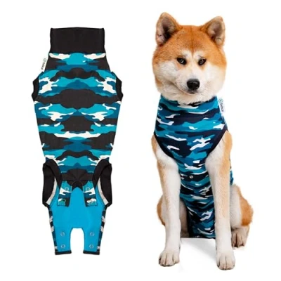 Abbildung von Suitical Recovery Suit Hund, L, Blau Camouflage