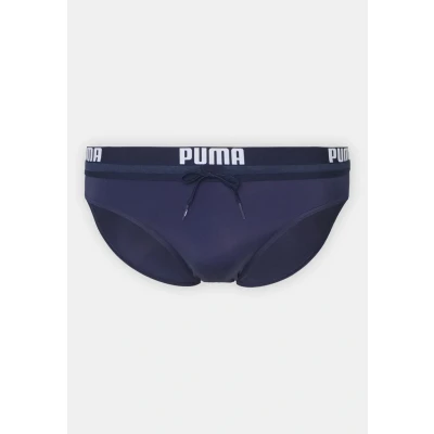 Abbildung von Puma LOGO SWIM Brief Badehose Slip, Herren, Größe: Medium, Navy