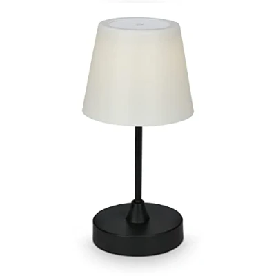 Abbildung von BRILONER LED Tischlampe kabellos mit Touch, dimmbar in Stufen, neutralweiße Lichtfarbe, Nachttischlampe, Leselampe, Lampe, Campinglampe, Tischleuchte, Akku 30x14,5 cm, Schwarz