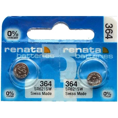 Abbildung von Renata 364 SR621SW Silberoxid Uhrenbatterie, 2 Stück