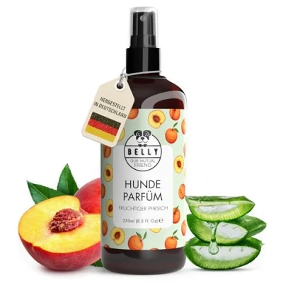 Abbildung von BELLY Veganes Hundeparfüm gegen Geruch Fruchtiges Hunde Parfüm als Ergänzung zum Hundeshampoo, Hundedeo Geruchsentferner sanftes Hundeparfum, Fellpflege Deo, Geruchsneutralisierer 250ml
