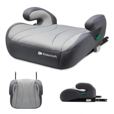 Abbildung von Kinderkraft I BOOST Kindersitz 135 150cm Size, Sitzerhöhung von 9 bis 12 Jahre, Einfache montage, ergonomische Haltung, zusätzlichen Schaumstoff, Grau