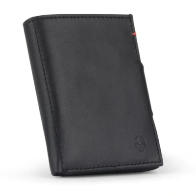 Abbildung von DONBOLSO NextGen BusinessLine, Slim Wallet, Leder mit Münzfach I Geldbeutel RFID Schutz Kartenetui bis 11 Karten Mini Portemonnaie für Herren und Damen Geldbörse Schwarz Nappa