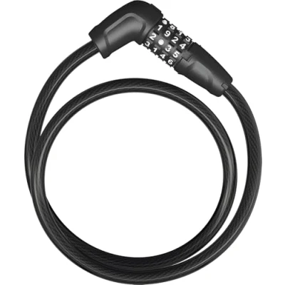 Abbildung von ABUS Kabelschloss Tresor 6412C + SCMU Halter Zahlenschloss, indiviudell einstellbar Stahlkabel mit Kunstoffummantelung Sicherheitslevel 4 85 cm, Schwarz