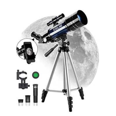 Abbildung von ESSLNB Teleskop 36070 Astronomie mit Verstellbares Stativ und Telefon Adapter 70mm Vollständig Beschichtete Linse 3X Barlow Mond Filter