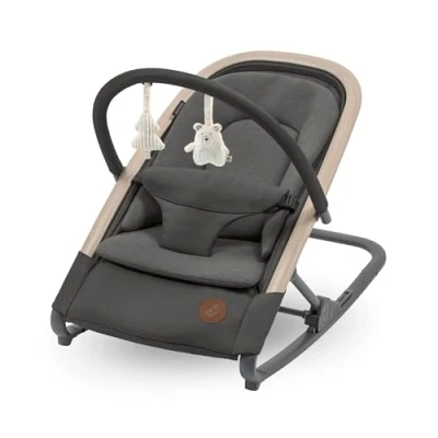 Abbildung von Maxi Cosi Kori 2 in 1 Babywippe mit Spielzeugbogen, 02 Jahre, bis zu 15 kg, Baby Bouncer, 3 einer Hand einstellbare Liegepositionen, Easy Gurt, leicht und kompakt, Eco Care, Beyond Graphite