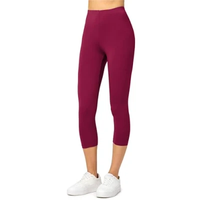 Abbildung von Merry Style Damen Leggings 3/4 Capri aus Viskose MS10 144 (Weinrot, L)