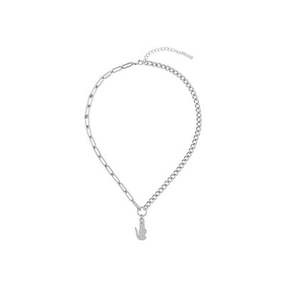 Abbildung von Lacoste Crocodile Halskette, Damen, Größe: One Size, Silber