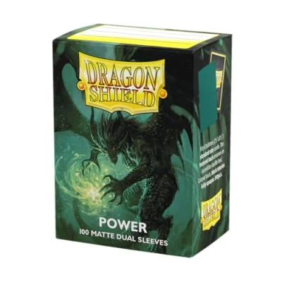 Abbildung von Arcane Tinmen ApS ART15063 Sleeves (100) Dragon Shield: Matte Dual Power (Metallic Green)