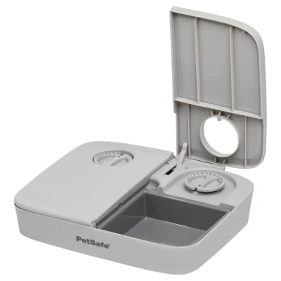 Abbildung von PetSafe Futterautomat Für 2 Mahlzeiten, Haustiersicheres Design, trockenes Hunde und Katzenfutter, Grau, 1 Stück (1er Pack)