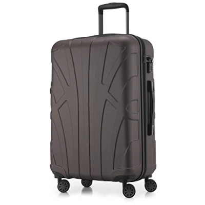 Abbildung von suitline Hartschalen Koffer Trolley Rollkoffer Reisekoffer, TSA, 66 cm, ca. 58 Liter, 100% ABS Matt, Titan