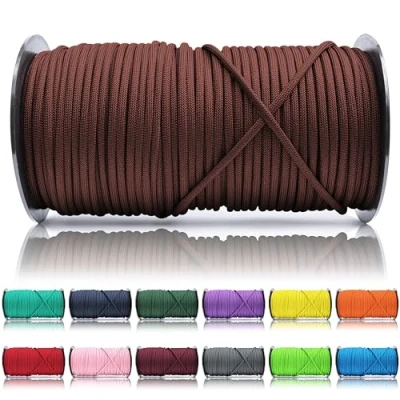 Abbildung von Ganzoo Paracord 550 Seil Dunkel Braun 4mm Schnur Typ 3, Nylon &amp; Polyester, ideal für Basteln von Hundeleine Halsband Armband/Camping Survival und Outdoor 100 Meter Allzweckseil 7 Innenstränge