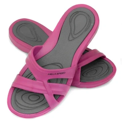 Abbildung von Aqua Speed Set Badelatschen + Mikrofaserhandtuch Damen Bade Latschen Duschschuhe leicht Badeschuhe Duschsandalen F:03, Gr. 40 Panama