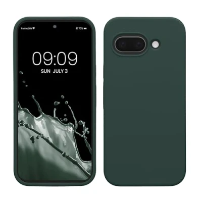 Abbildung von kwmobile Handyhülle für Google Pixel 9a Hülle, Case Hülle Silikon kabelloses Laden Blaugrün