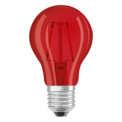 Abbildung von OSRAM Dekorative LED Lampe Décor mit E27 Sockel, Rot, 3000 K, 2,50 W, Ersatz für 15 W Glühbirne, klar, STAR DECO CLASSIC A