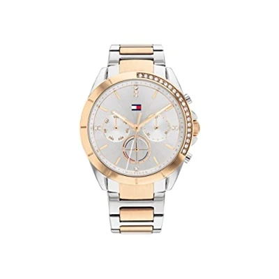 Abbildung von Tommy Hilfiger Kennedy Chronograph silvercoloured/rose goldcoloured, Damen, Größe: One Size, Silver coloured/rose gold coloured
