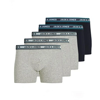 Abbildung von JACK &amp; JONES Herren JACINJECTED Trunk 5 Pack, Light Grey Melange/Pack B, XL